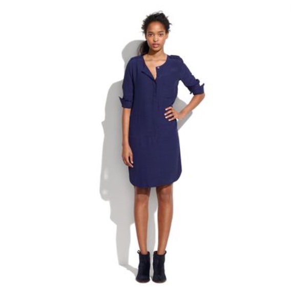 Madewell Dresses & Skirts - MADEWELL Navy Cargo Tunic Dress size Medium